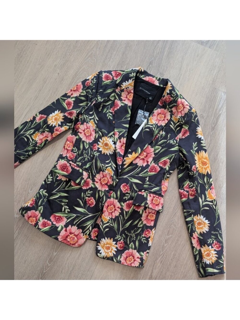 Olivaceous Floral Blazer Black Plus Size NWT - Picture 4 of 13